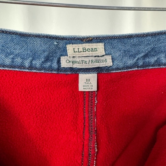 L.L. Bean Original Fit Relaxed Fleece Lined Jean in Blue Size 18 Tall - Picture 4 of 7
